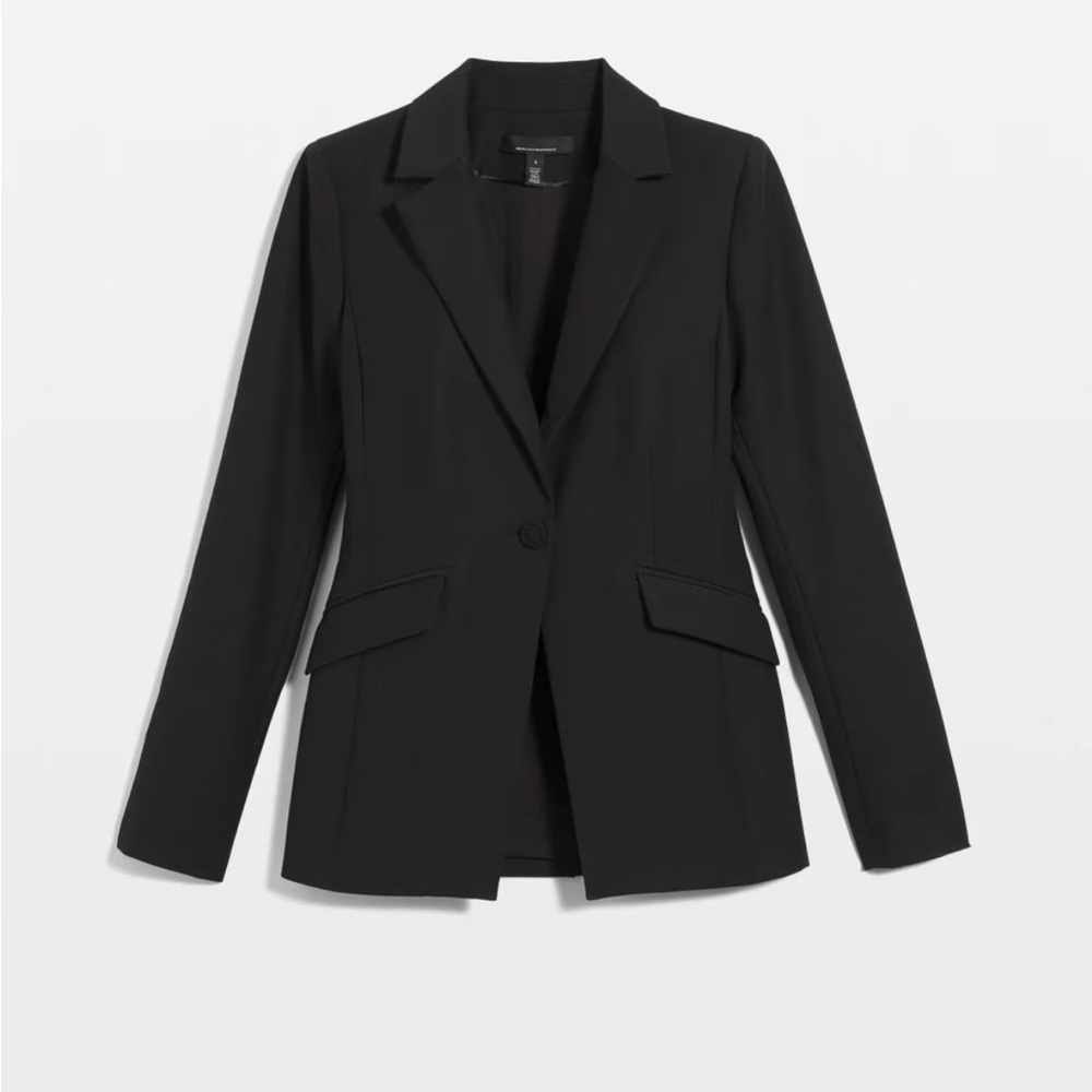 White House Black Market Black Blazer with Patterned Lining